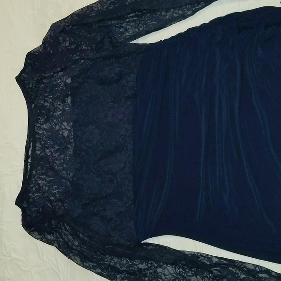🆕Chaps XL DRESS NAVY WITH LACE - Picture 2 of 6